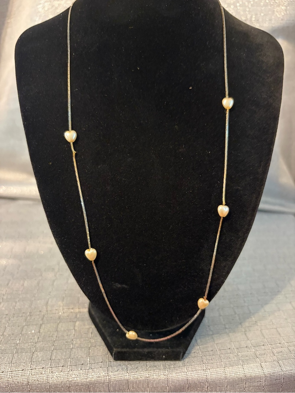 Vintage Gold-tone Heart Bead Long Necklace - Women's Jewelry